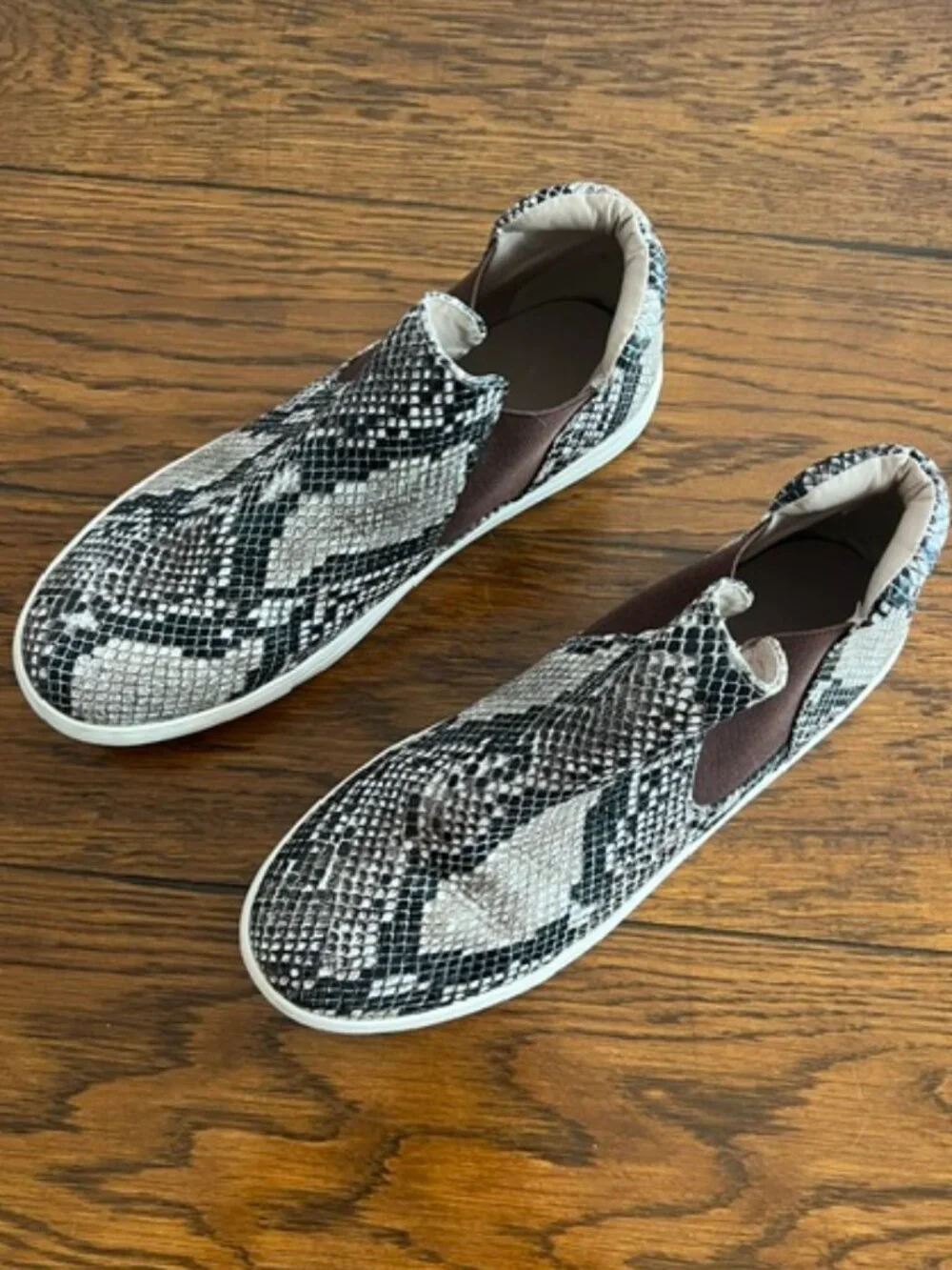 Women's Slip-On Sneakers, Harlan, Snake-Print, Size 10, Brown/Cream, Ex Cond!